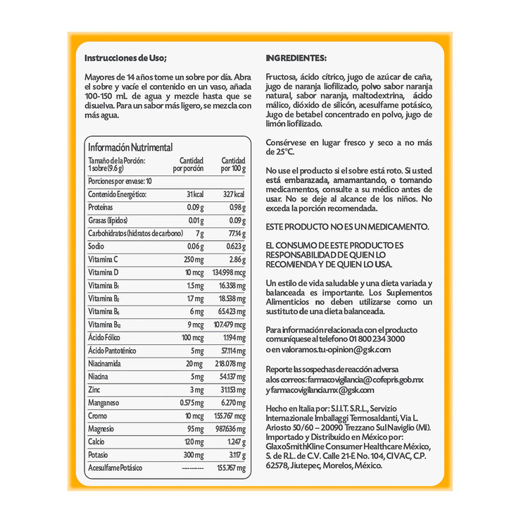 Emergen-C Vitamina C, Vitamina B y Antioxidantes caja con 30 sobres  — Imagen 2 de 4