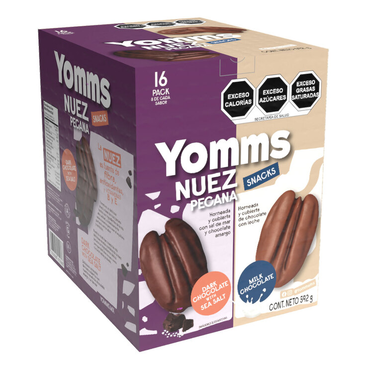 Yomms Snacks de Nuez Pecana con Chocolate 16 pzas de 37 g — Imagen 1 de 3