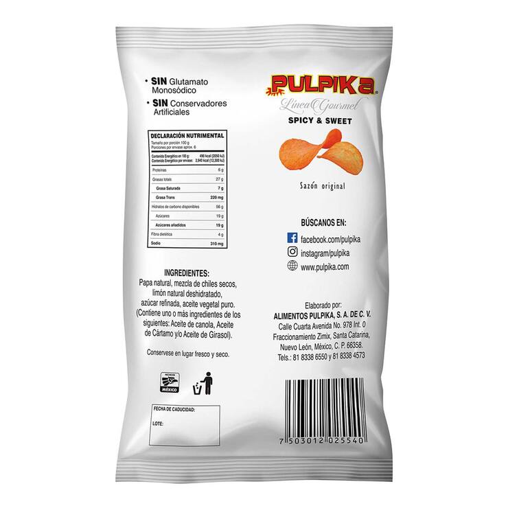 Pulpika Papas Sazón Natural Picante y Dulce 600 g — Imagen 2 de 4