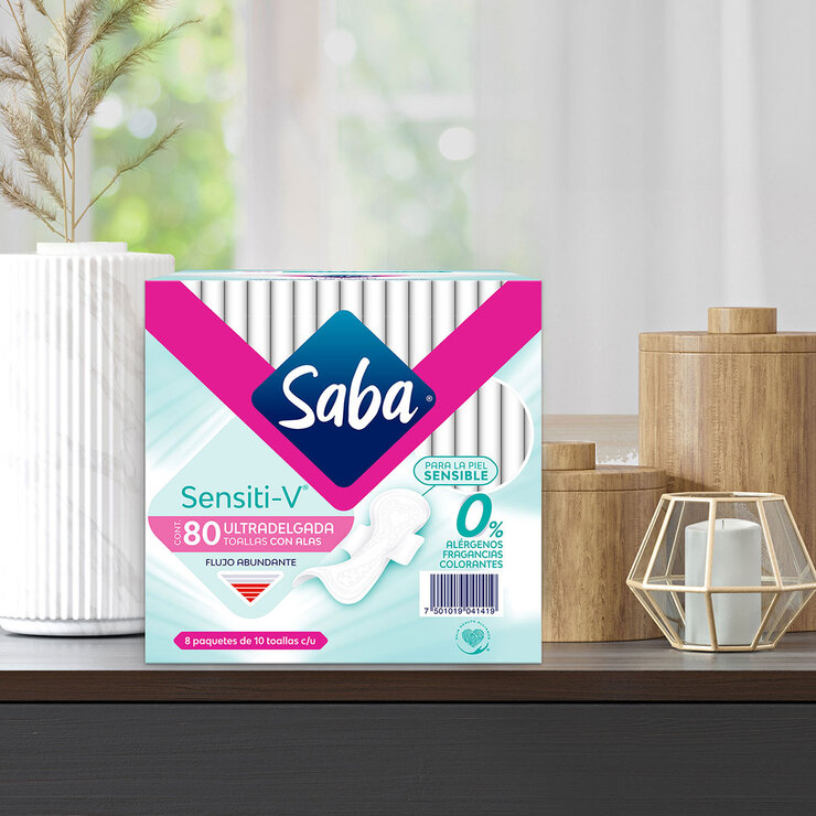 Saba Sensitiv Toallas Femeninas 80 pzas — Imagen 4 de 4