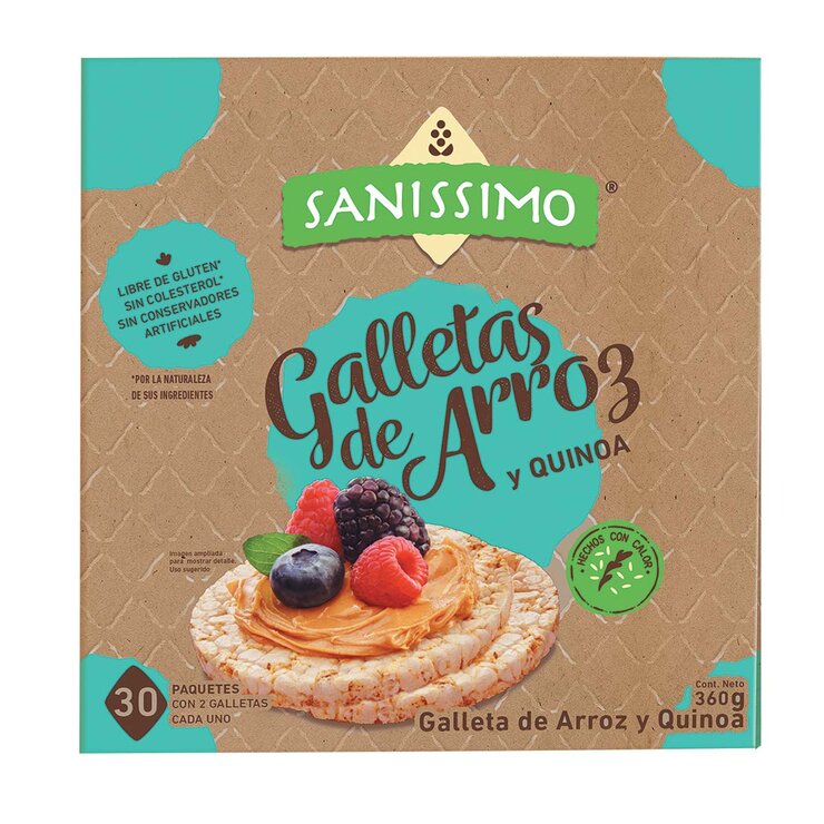 Sanissimo Galletas de Arroz y Quinoa 30 pzas de 12 g — Imagen 1 de 4