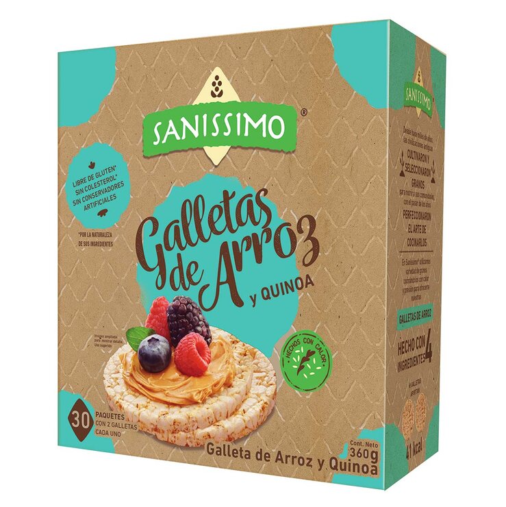 Sanissimo Galletas de Arroz y Quinoa 30 pzas de 12 g — Imagen 2 de 4