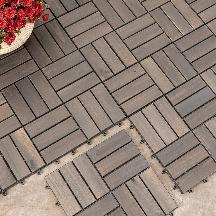 Hanie Design, Piso de Madera para Exterior, Color Gris Oscuro — Imagen 1 de 4