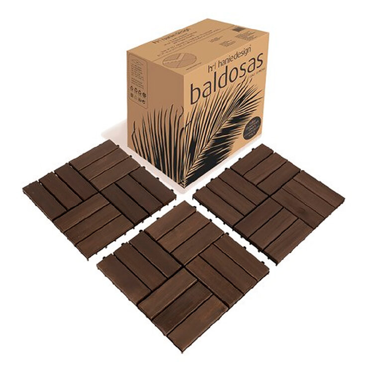 Hanie Design, Piso de Madera para Exterior, Color Gris Oscuro — Imagen 3 de 4