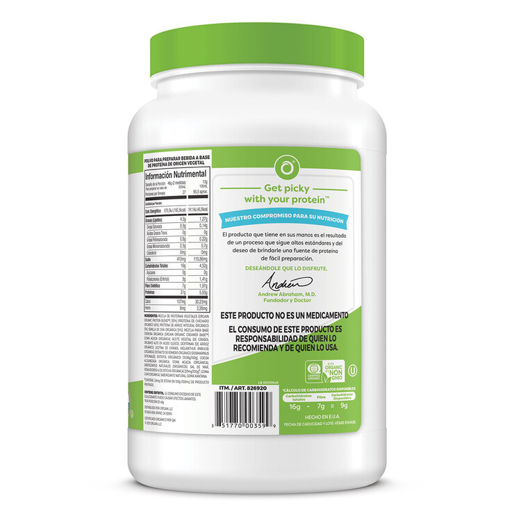 Proteína Orgánica en Polvo Sabor Chocolate, Orgain, 1.2 kg — Imagen 2 de 4