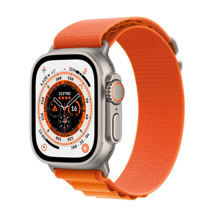 Apple Watch Ultra (GPS + Celular) Caja de titanio 49 mm con correa Loop Alpine Naranja Talla L — Imagen 1 de 4