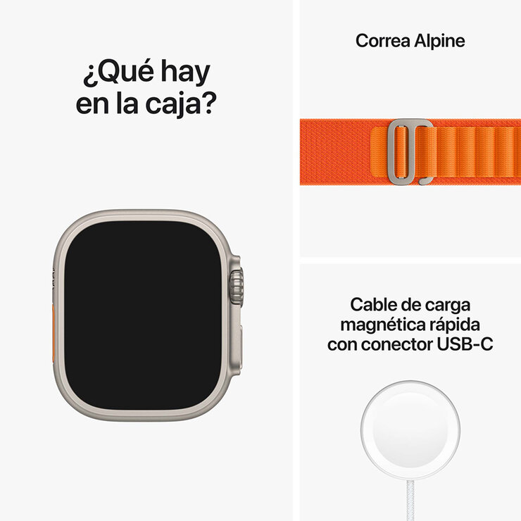 Apple Watch Ultra (GPS + Celular) Caja de titanio 49 mm con correa Loop Alpine Naranja Talla L — Imagen 4 de 4