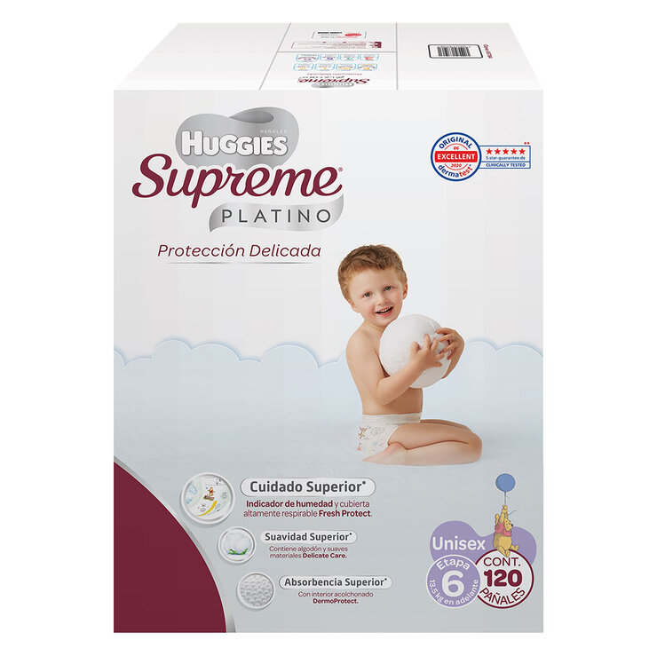 Huggies Supreme Platino Pañales Etapa 6 Unisex 120 pzas 