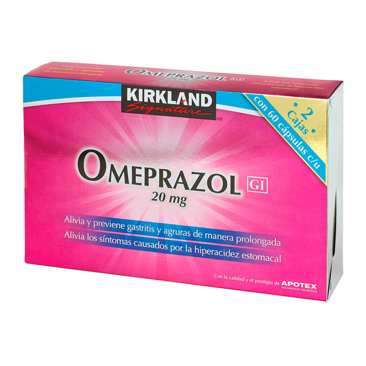 Kirkland Signature Omeprazol 2 Cajas con 60 Cápsulas 20mg