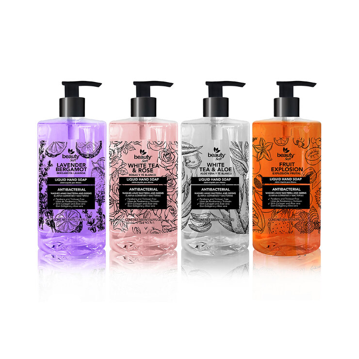 Beauty Soft Jabón Líquido para Manos 4 pzas de 500 ml — Imagen 2 de 2