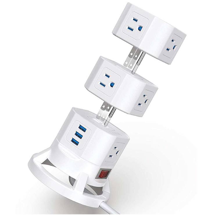 Bestek, Torre Alimentación de 12 Tomas Eléctricas con 3 Puertos USB — Imagen 2 de 4
