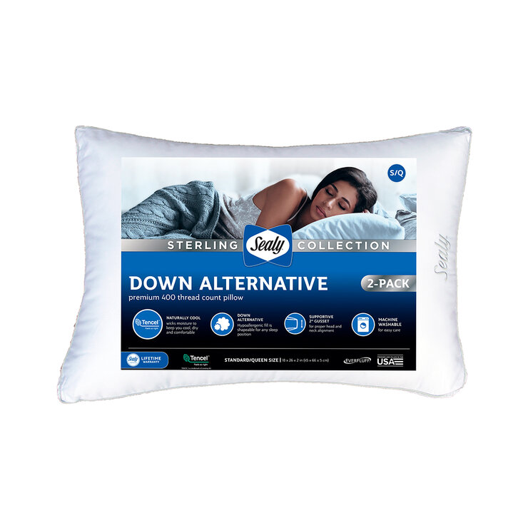 Sealy Juego de 2 Almohadas de Plumón Alternativo Hipoalergénicas Tamaño King — Imagen 4 de 4