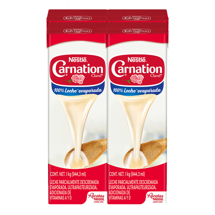 Carnation Clavel Leche Evaporada 4 pzas de 1 kg