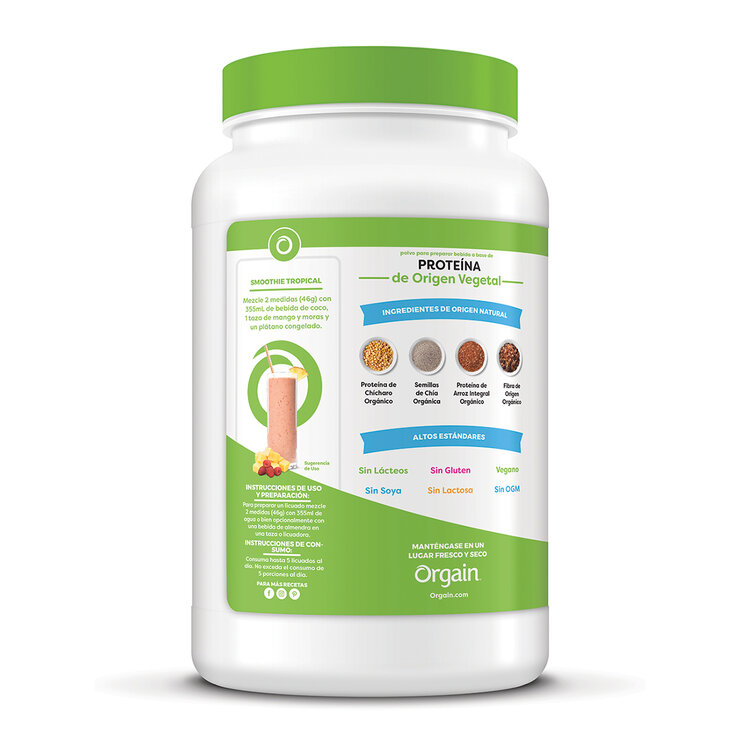 Orgain Proteína Orgánica en Polvo Sabor Vainilla 1.2 kg — Imagen 2 de 3