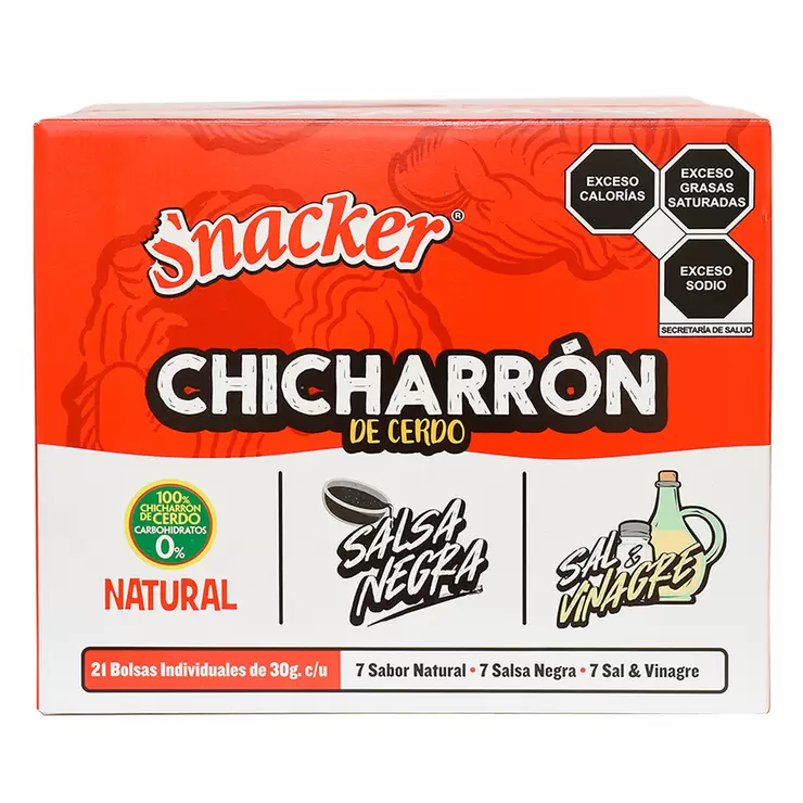 Snacker Chicharrón de Cerdo Paquete Surtido 21 pzas de 30 g — Imagen 2 de 3