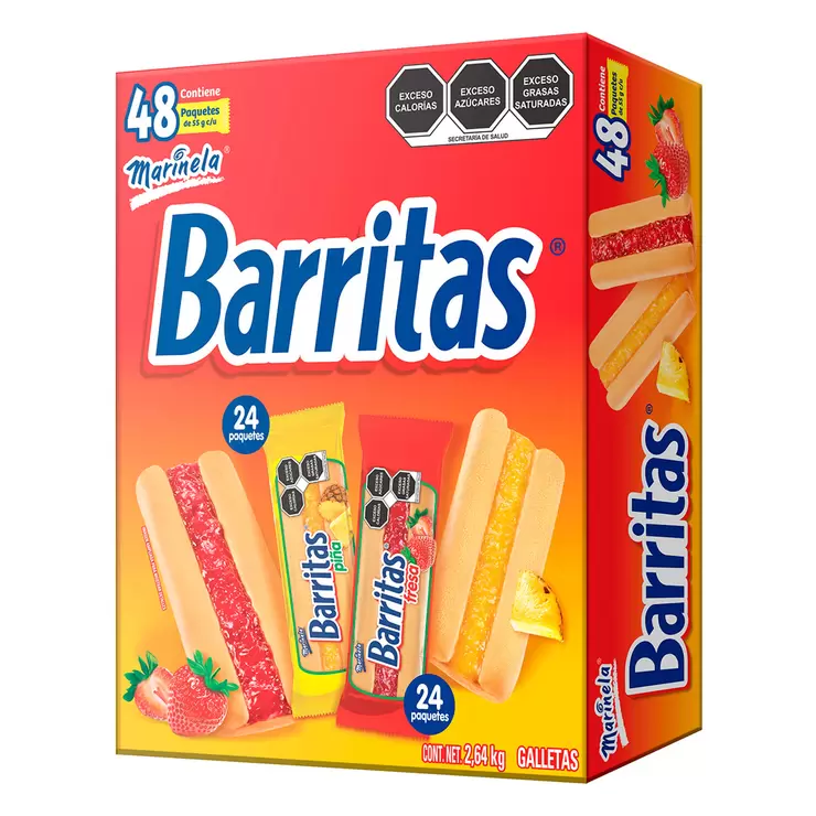 Marinela Barritas de Fresa y Piña 48 pzas de 55 g — Imagen 2 de 4