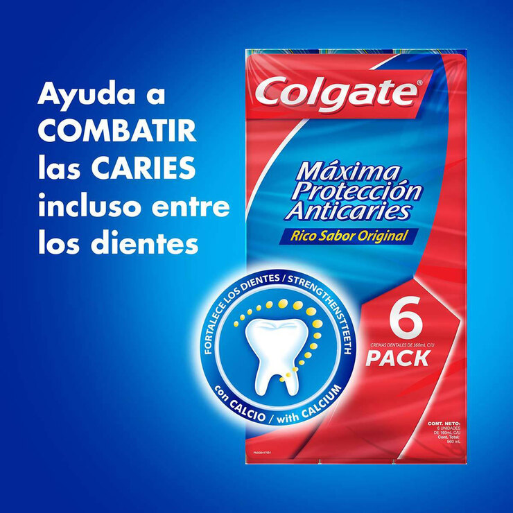 Colgate Crema Dental Protección Anticaries 6 pzas de 160 ml — Imagen 3 de 4