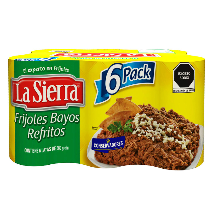 La Sierra Frijoles Bayos Refritos 6 pzas de 580 g — Imagen 1 de 3