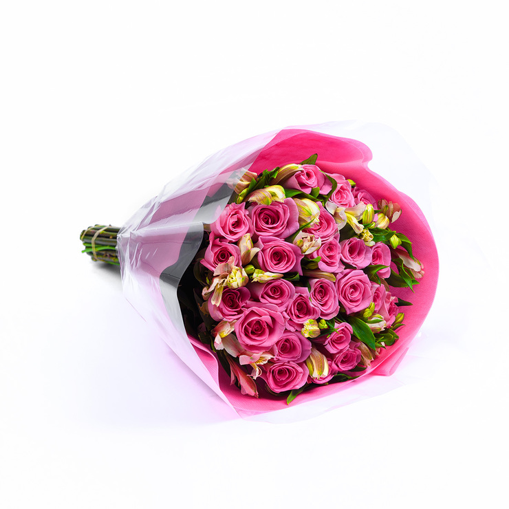 Chiltepec, Bouquet de Rosas y Alstromelias Color Rosa — Imagen 3 de 3