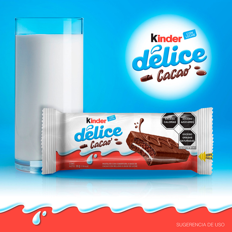 Kinder Délice Pastelito con Cobertura a Base de Cacao 10 pzas de 39 g — Imagen 4 de 4