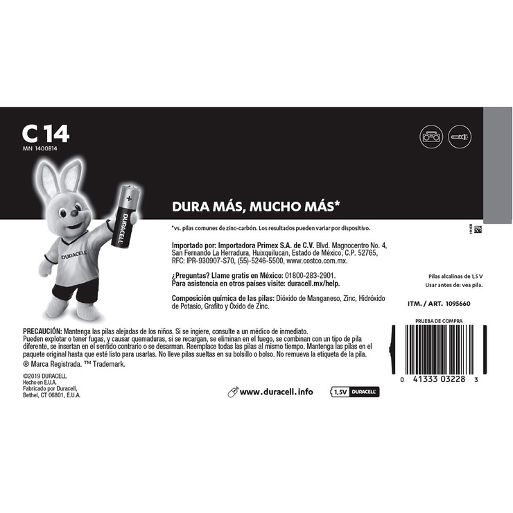 Duracell, Pilas Alcalinas C de 14 piezas — Imagen 2 de 2