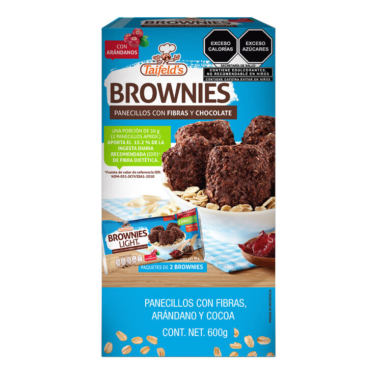 Taifelds Brownies Panecillos con Fibra y Chocolate 600 g — Imagen 1 de 4