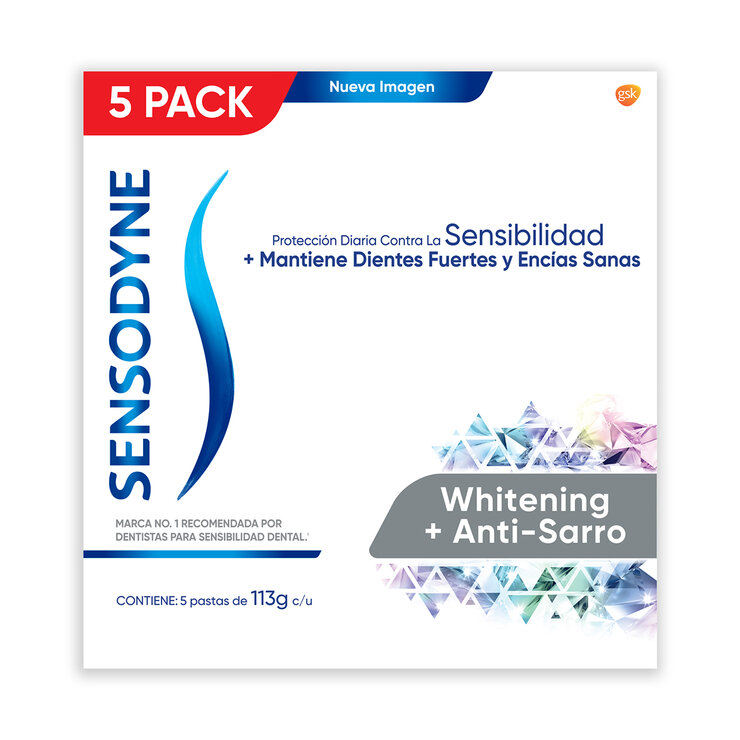 Sensodyne Pasta Dental Blanqueadora Antisarro 5 pzas de 113gr — Imagen 1 de 4