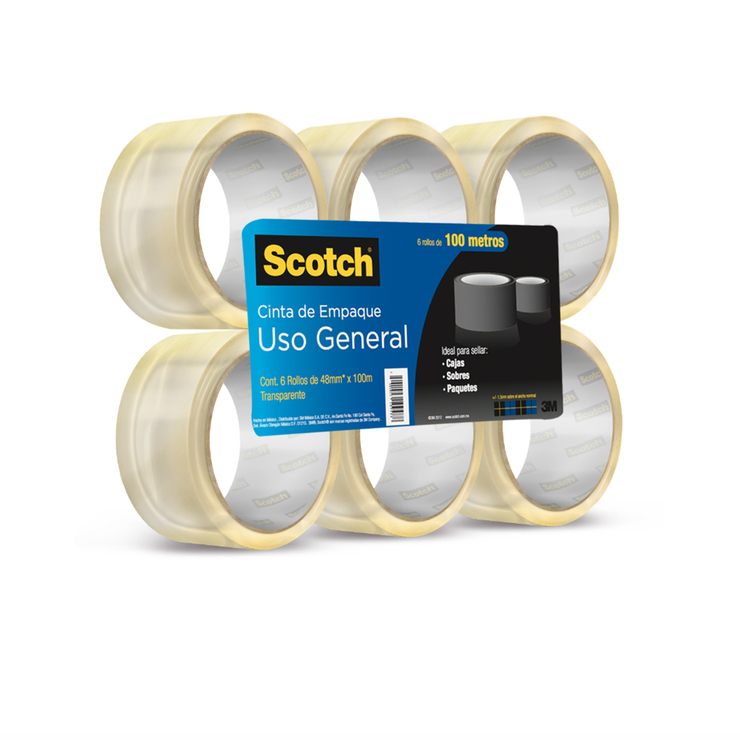 Scotch Cinta de Empaque Transparente 6 Piezas — Imagen 2 de 3