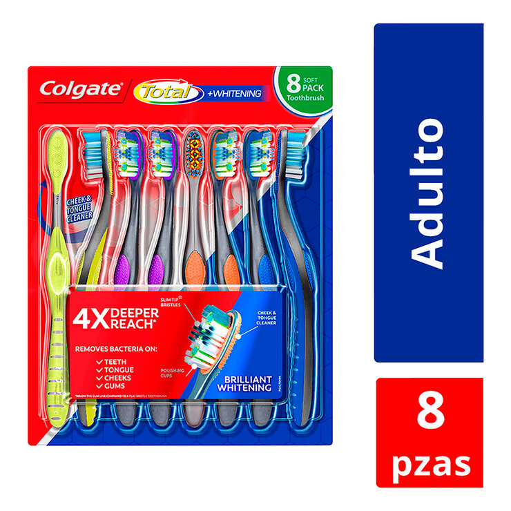 Colgate Cepillos de Dientes Total Whitening 8 pzas  — Imagen 3 de 4