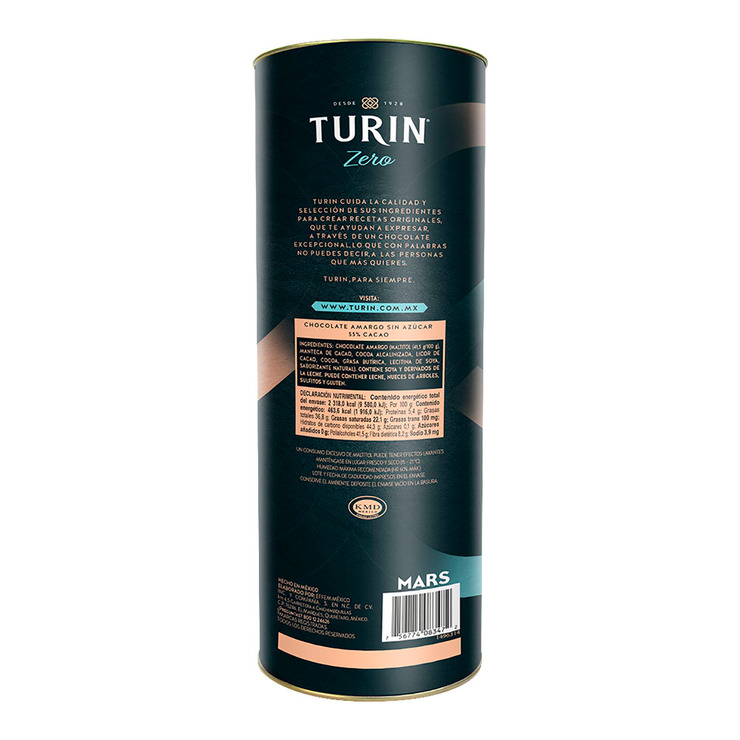 Turín Chocolate Amargo Sin Azúcar 500 g — Imagen 2 de 2