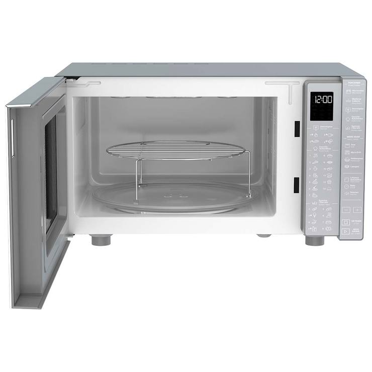 Microondas Whirlpool de 1.1' con potencia grill, color silver acabado espejo  — Imagen 2 de 4