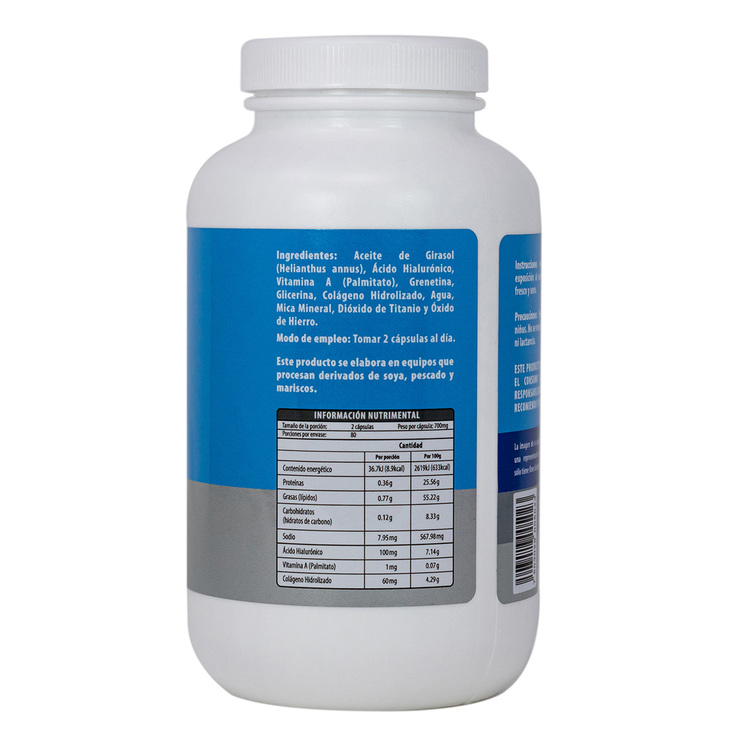 Naturagel Ácido Hialurónico con Vitamina A y Colágeno 160 Cápsulas. — Imagen 2 de 3