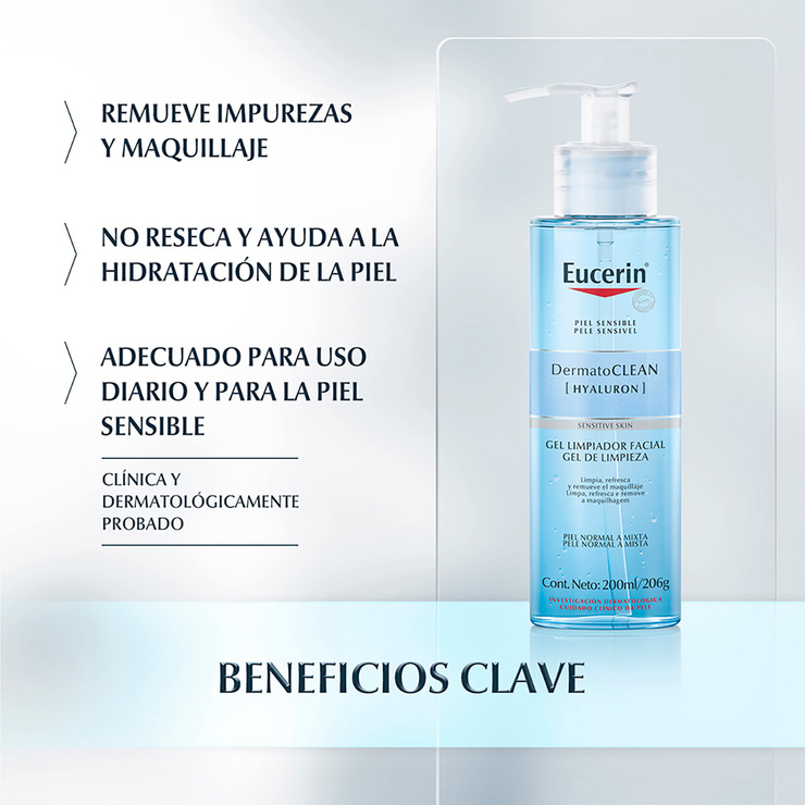 Eucerin Limpiador Facial en Gel 2 pzas de 200 ml — Imagen 2 de 3