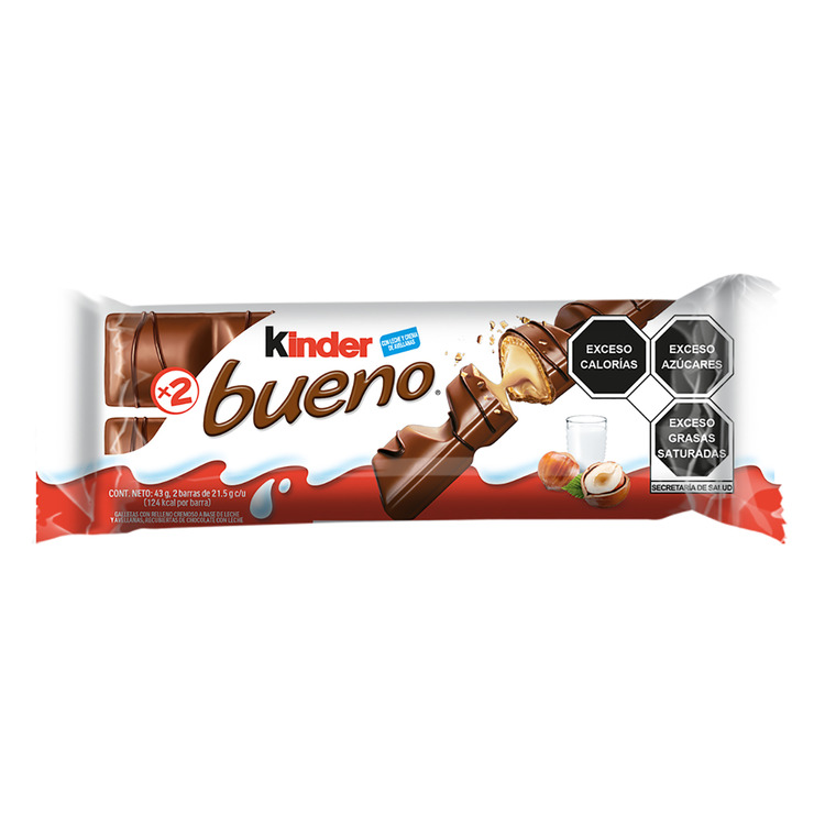 Kinder Bueno Barras Rellenas de Crema de Avellanas 10 pzas de 43 g — Imagen 2 de 4