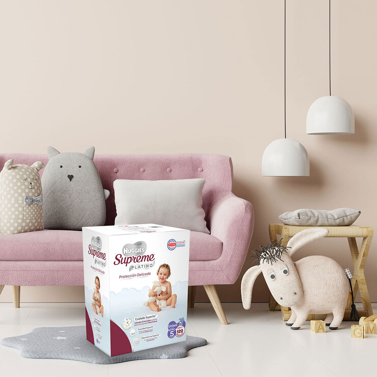 Huggies Supreme Platino Pañales Etapa 5 Unisex 120 pzas  — Imagen 3 de 4