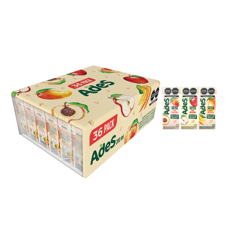 Ades Bebida de Soya Con Jugo de Frutas 36 pzas de 200ml (Varios Sabores) — Imagen 4 de 4