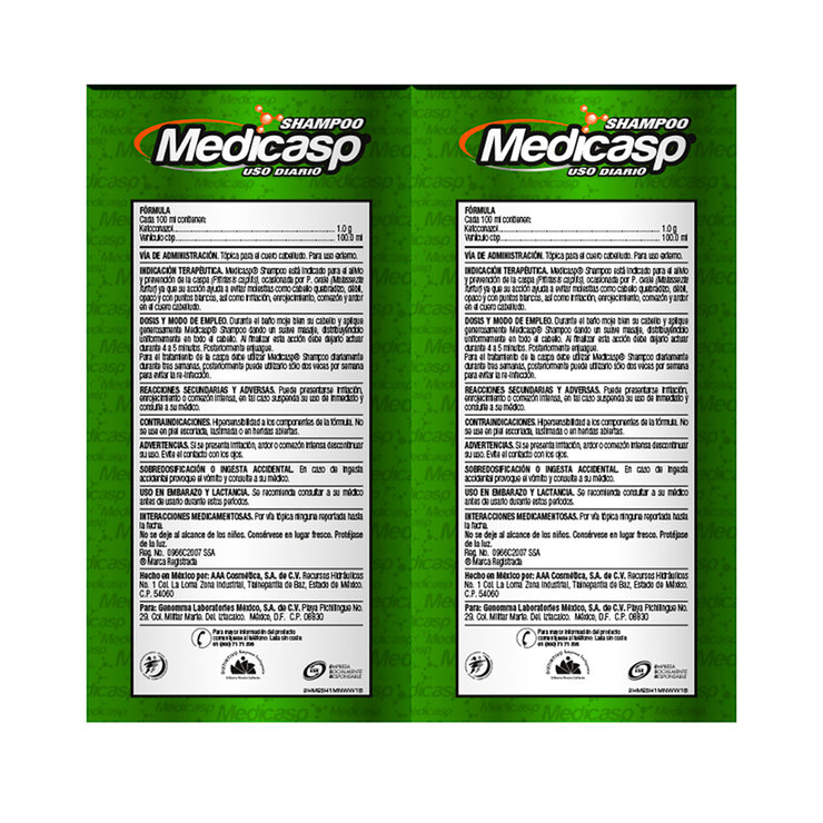 Medicasp Shampoo 2 Pzas de 130 ml — Imagen 3 de 3