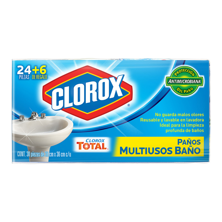 Clorox Paños Multiusos para Baño 30 pzas — Imagen 1 de 3
