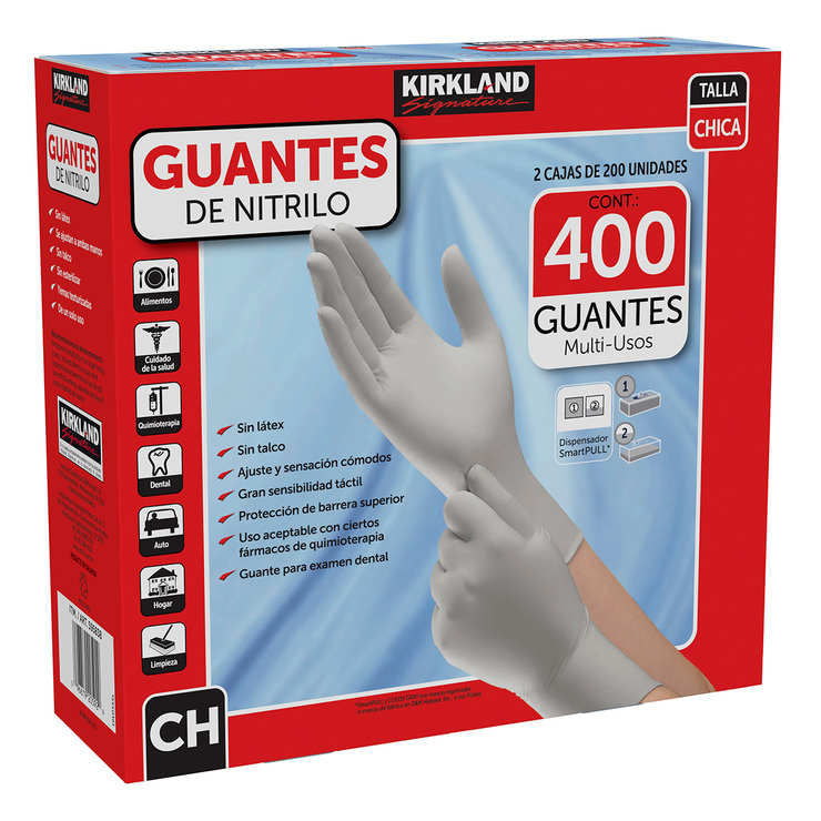 Kirkland Signature Guantes de Nitrilo Chicos 400 pzas — Imagen 1 de 4