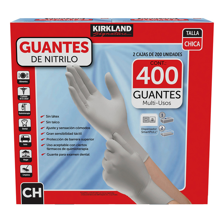 Kirkland Signature Guantes de Nitrilo Chicos 400 pzas — Imagen 2 de 4