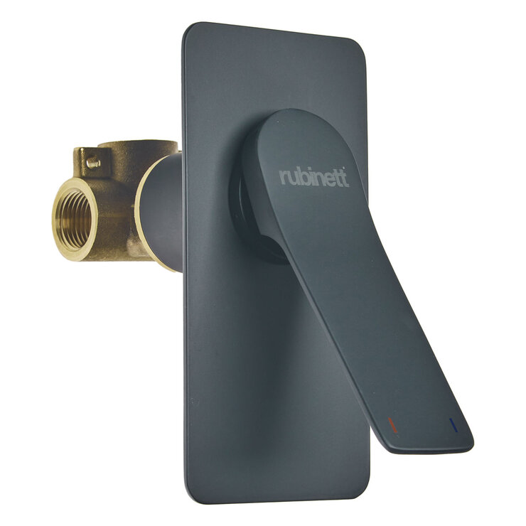 Rubinett, Monomando de Pared para Regadera Paloma - Negro Mate — Imagen 2 de 4