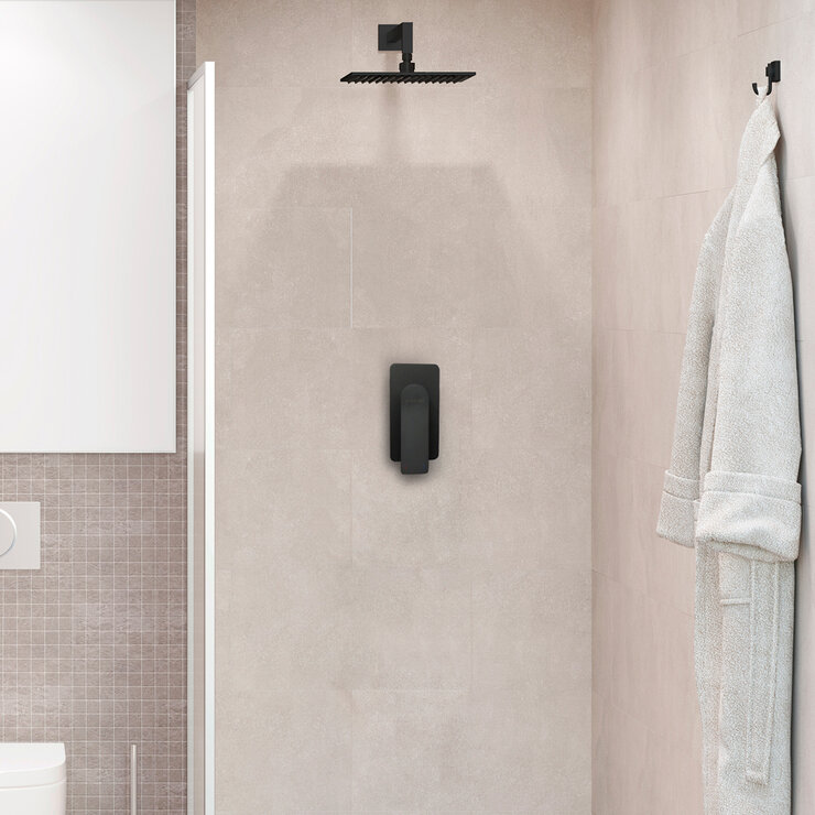 Rubinett, Monomando de Pared para Regadera Paloma - Negro Mate — Imagen 4 de 4