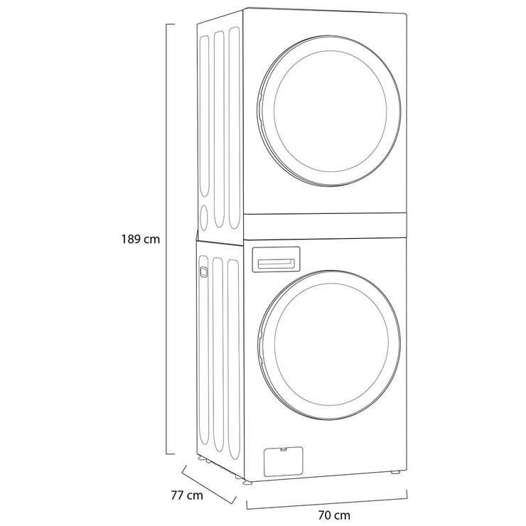 Torre de lavado de gas WashTower™ gris 22Kg / 22Kg LG — Imagen 3 de 4