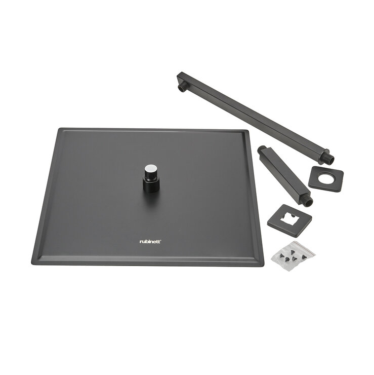 Rubinett, Regadera Cuadrada Jumbo tipo Lluvia - Negro Mate — Imagen 4 de 4