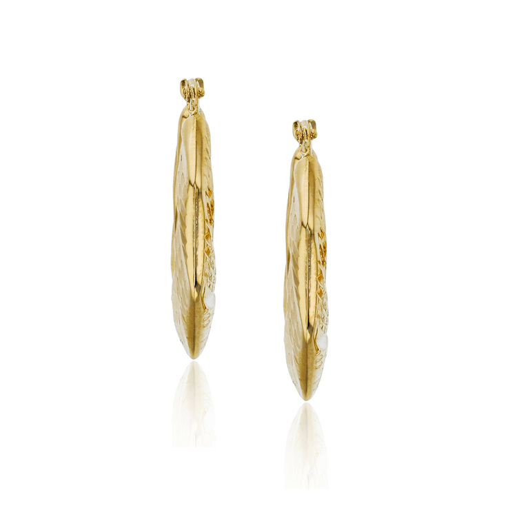 Aretes, Arracadas Hexágono de Oro Amarillo 14kt — Imagen 2 de 3