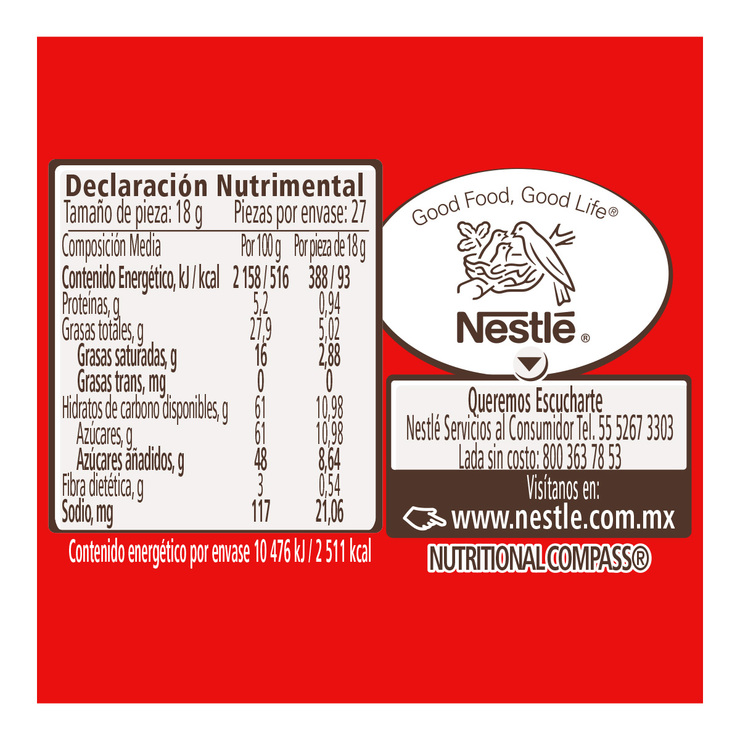 Carlos V Chocolate 27 pzas de 18 g — Imagen 3 de 3