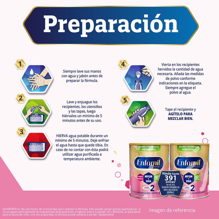 Enfamil Fórmula Infantil Etapa 2, 2 latas de 900 g c/u — Imagen 3 de 3