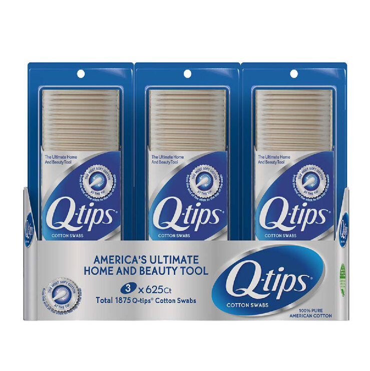 Q-Tips Cotonetes de Algodón 3 paquetes de 625 pzas — Imagen 1 de 4