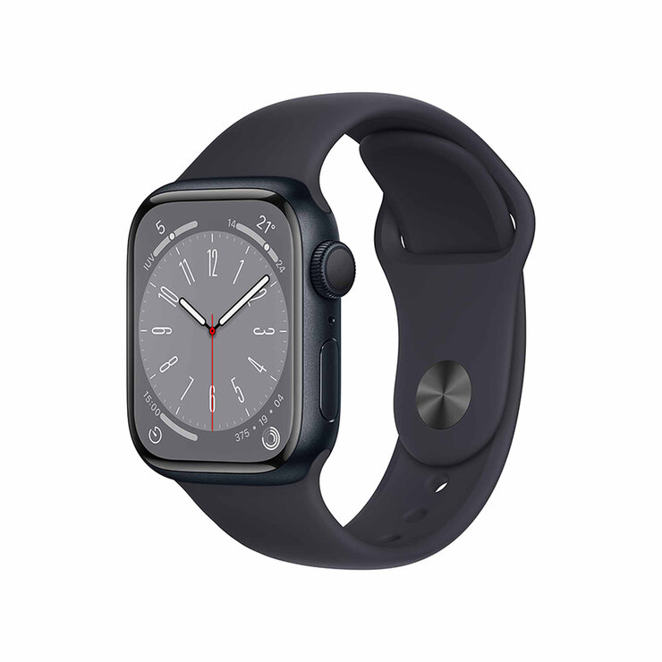 Apple Watch S8 (GPS) Caja de Aluminio Medianoche 41mm con correa deportiva color medianoche  — Imagen 1 de 4