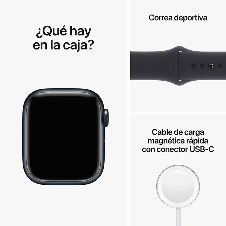 Apple Watch S8 (GPS) Caja de Aluminio Medianoche 41mm con correa deportiva color medianoche  — Imagen 4 de 4
